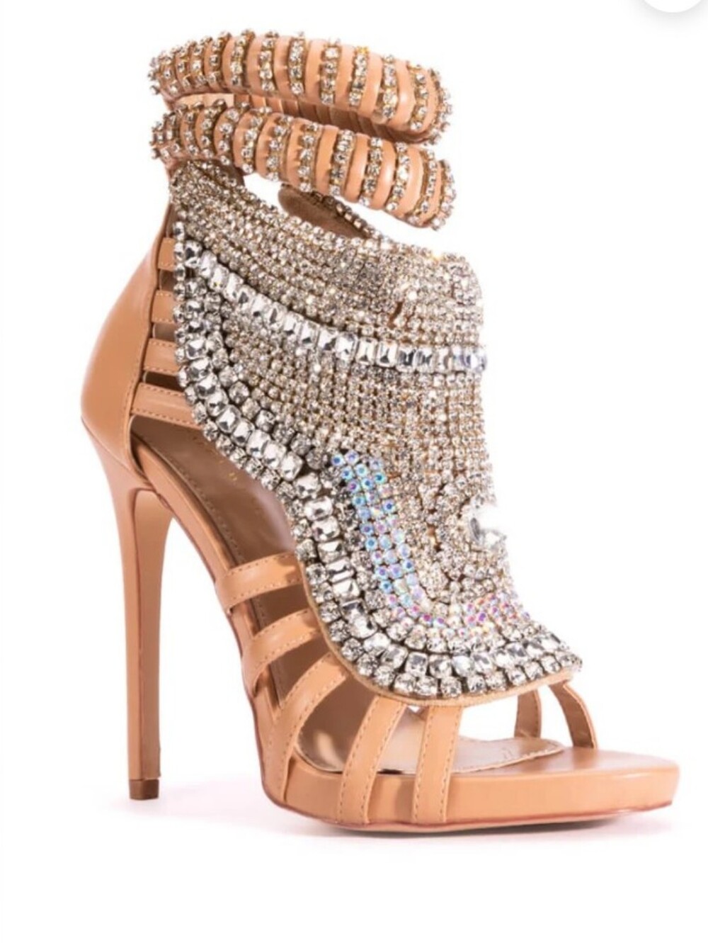 AZALEA WANG PUSH YOUR LUCK STILETTO SANDAL IN NUDE Size 9